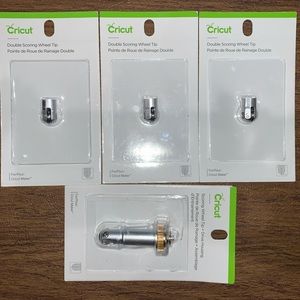 Cricut Scoring Wheel Tip & Drive Housing & 3 Double Scoring Wheel Tips.